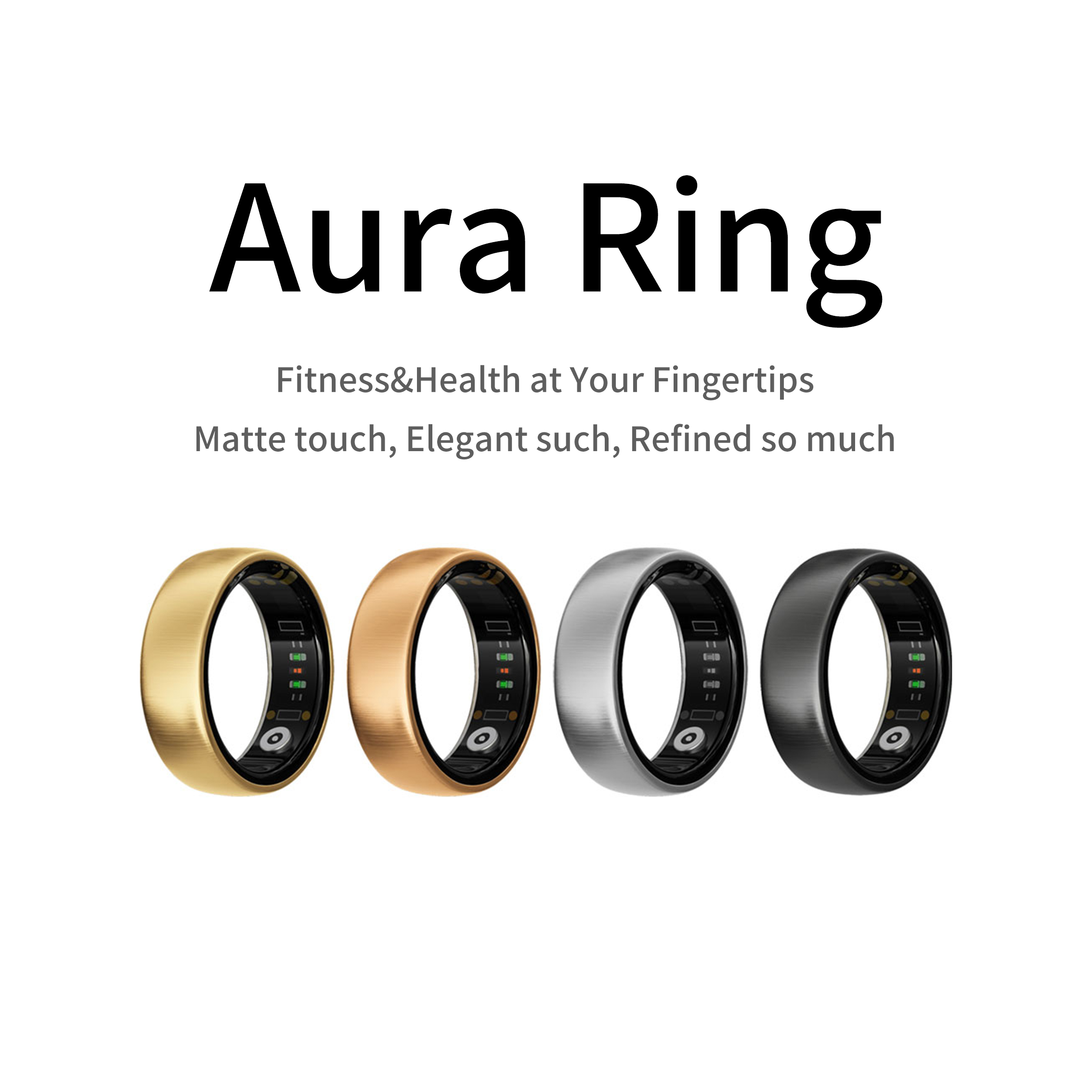 Smart Ring Health - Anillo Inteligente AURA Matt, Monitor de