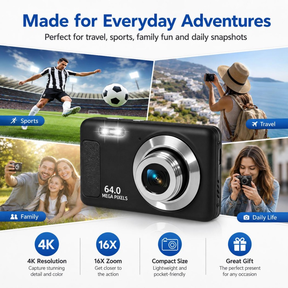 Cámara digital portátil 4K Ult - Electronic Gadgets For Home reseña y precio