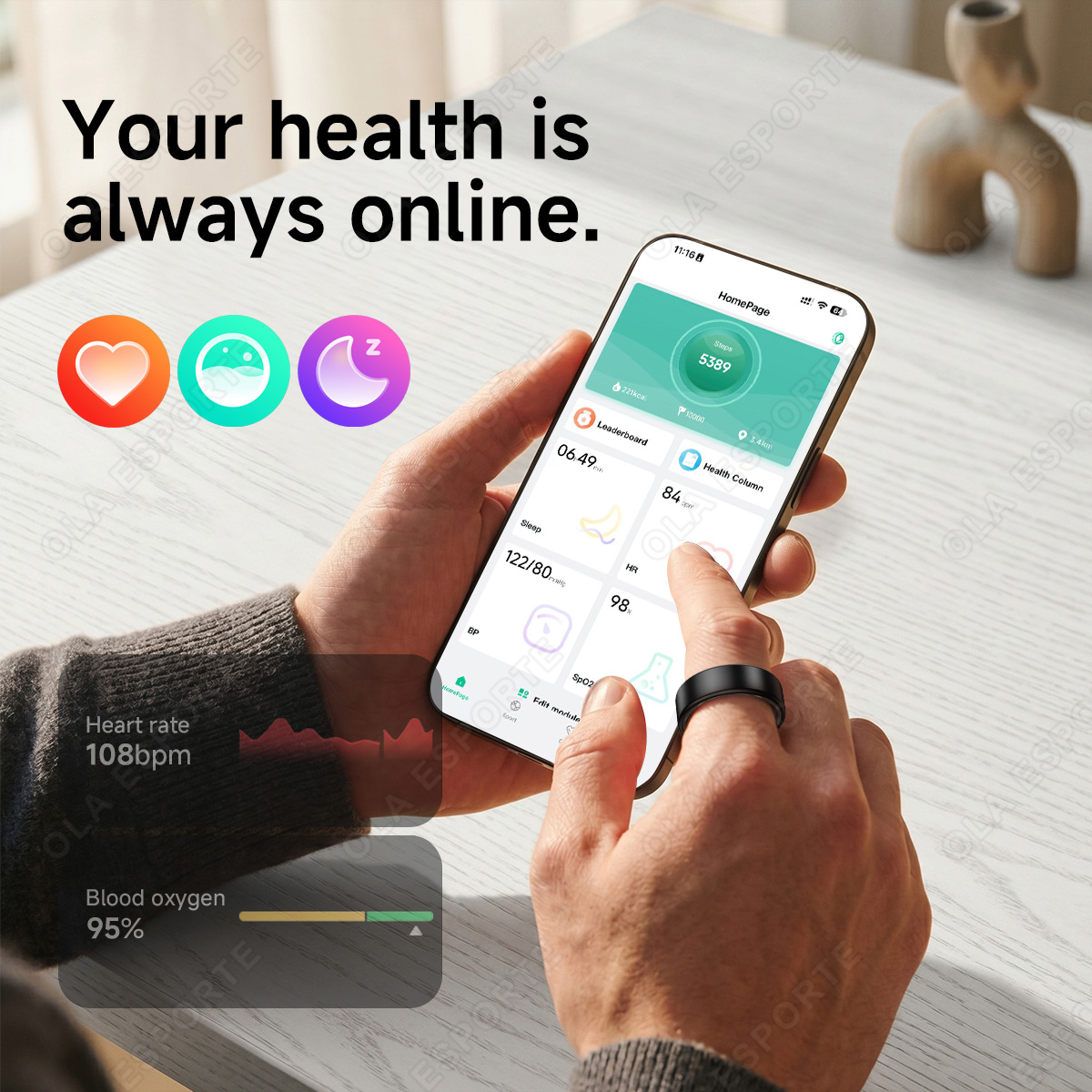 Anillo Inteligente R10 con Est - Smart Ring Health reseña y precio